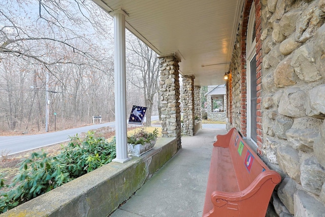 view of patio featuring covered porch