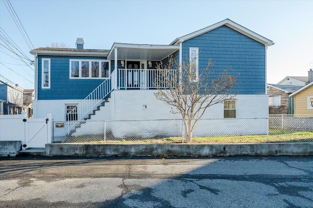 view of front of house with a porch