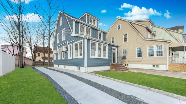 view of front of home with a front yard