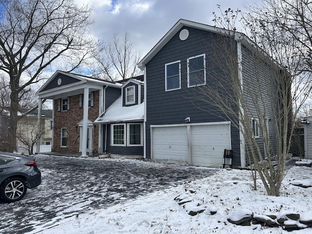 view of front facade with a garage