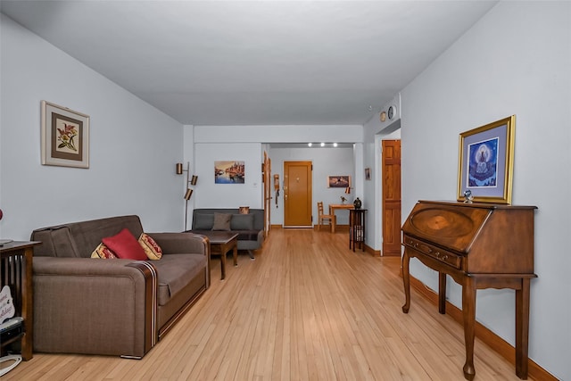 living room featuring light hardwood / wood-style floors