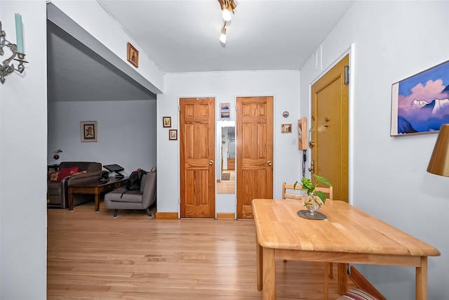 dining room featuring light hardwood / wood-style flooring