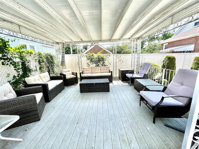 deck featuring an outdoor hangout area