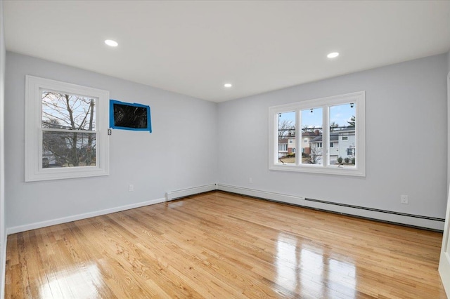 unfurnished room featuring light wood-type flooring