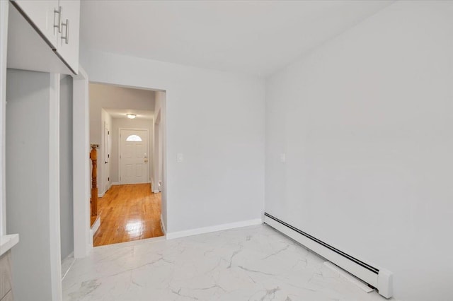 spare room featuring a baseboard radiator