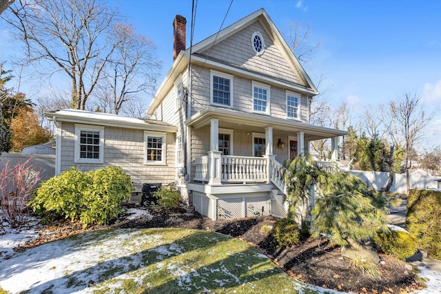 view of front of property with covered porch