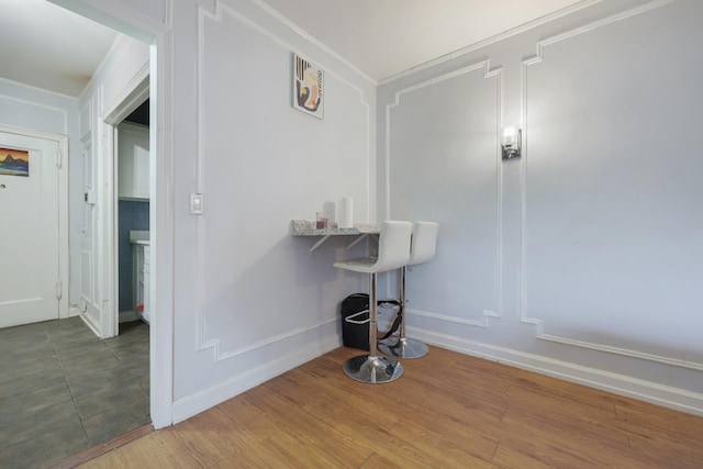 interior space with wood-type flooring