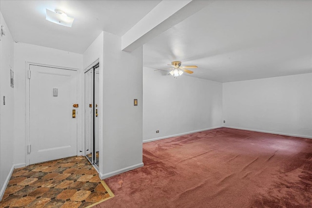 144-55Melbourne Ave 2F, Flushing, NY 11367 - foyer entrance with carpet flooring and a ceiling fan