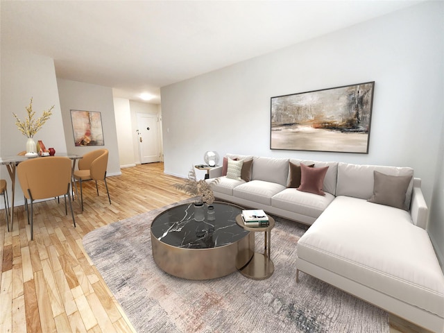 living room featuring hardwood / wood-style flooring