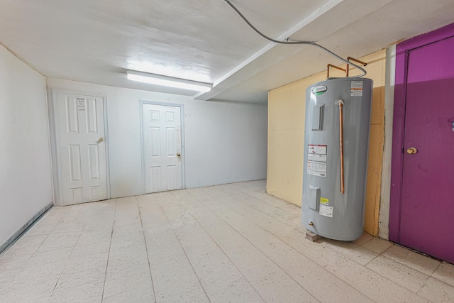 basement with electric water heater