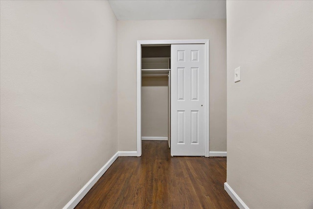 interior space featuring dark hardwood / wood-style flooring