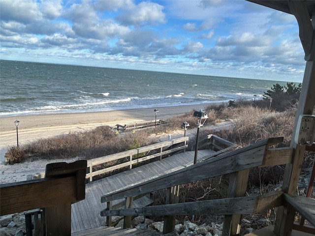 water view with a view of the beach