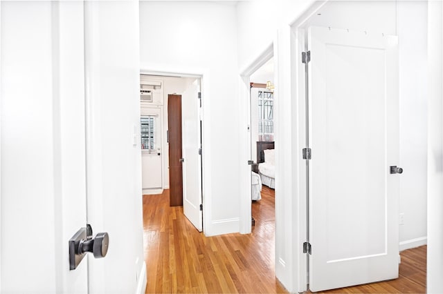 hallway featuring light hardwood / wood-style floors