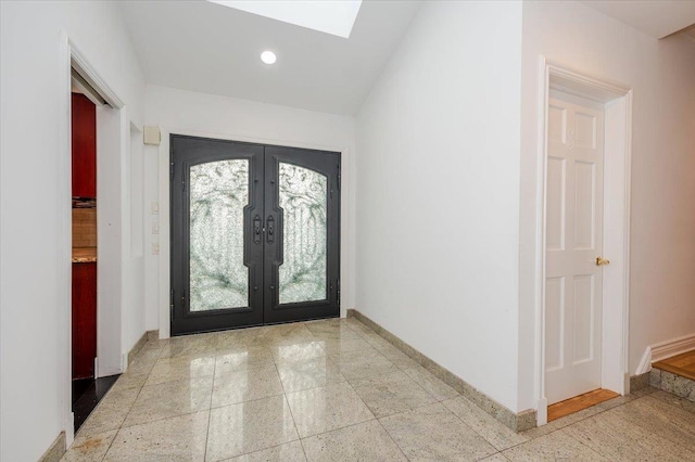 foyer featuring french doors