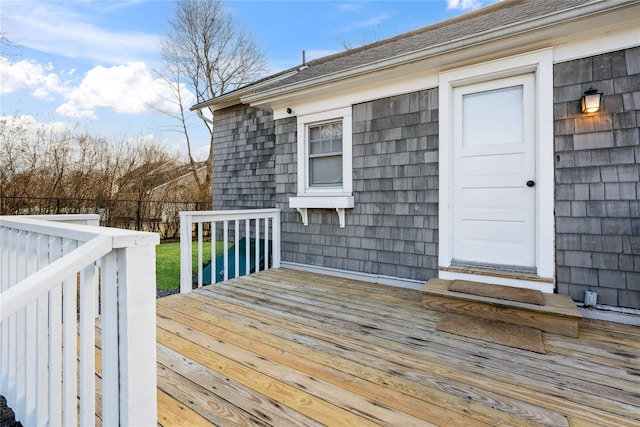 view of wooden deck