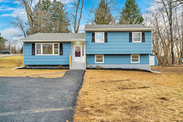 view of split level home