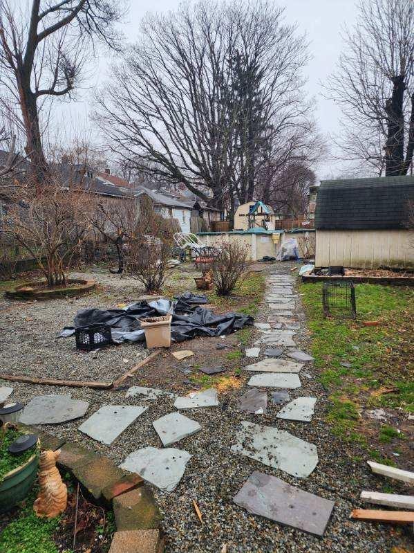 view of yard featuring a shed