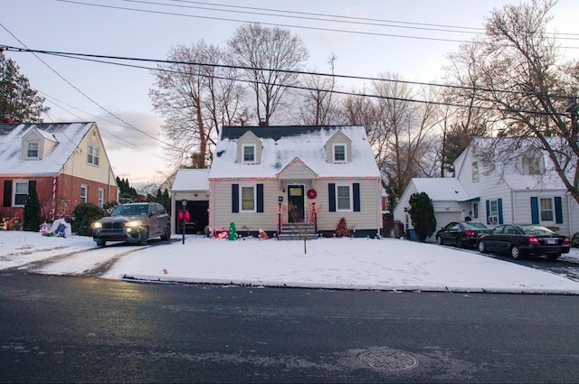 view of new england style home