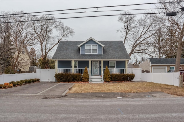 29 Oak St, Islip, NY 11751 - view of front of home with a gate, covered porch, and a shingled roof