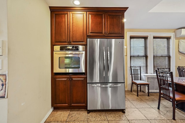 kitchen with appliances with stainless steel finishes