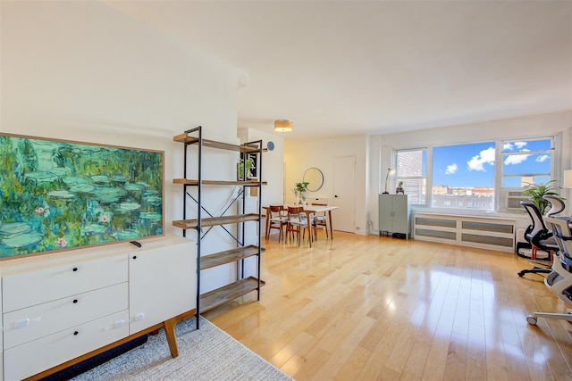 interior space with light hardwood / wood-style floors