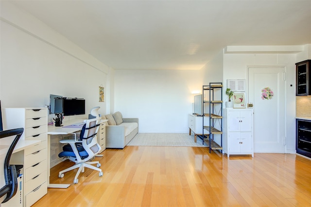 office featuring light hardwood / wood-style flooring