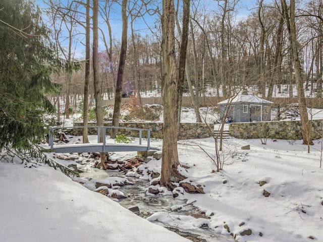 view of snowy yard