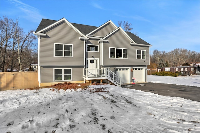 raised ranch with a garage