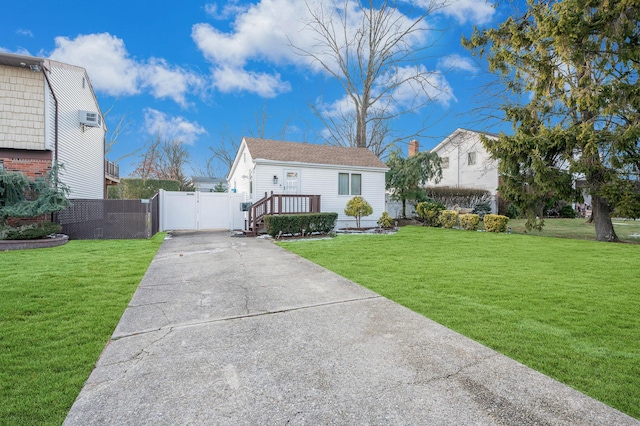 view of front of property with a front lawn