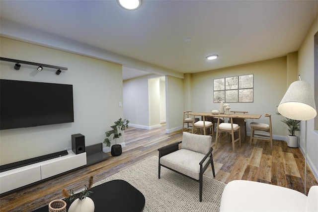 living room featuring hardwood / wood-style floors