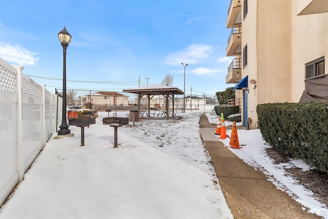 view of community with a gazebo