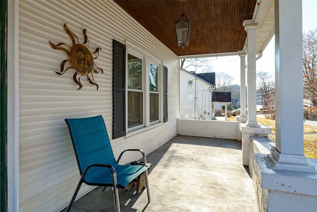 view of patio featuring covered porch