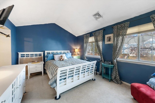 202 Essex Ct, Brewster, NY 10509 - bedroom featuring light carpet and vaulted ceiling