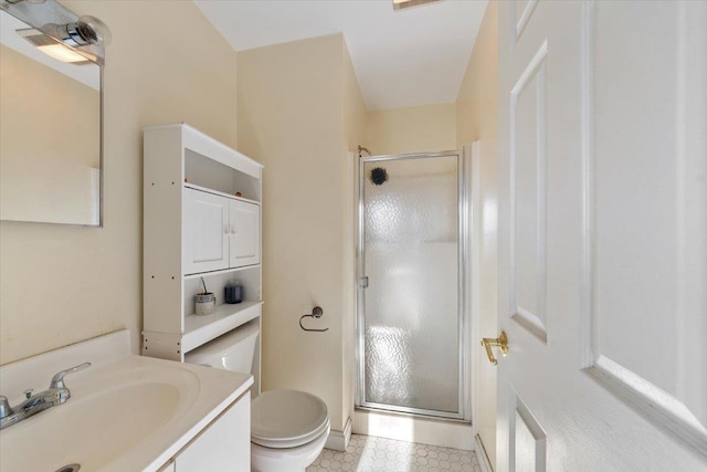 202 Essex Ct, Brewster, NY 10509 - bathroom with a shower with door, vanity, and toilet