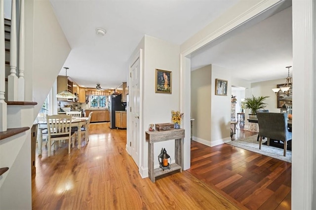 hallway featuring light hardwood / wood-style flooring