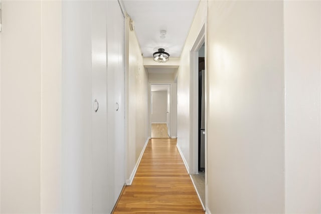 corridor featuring light hardwood / wood-style flooring