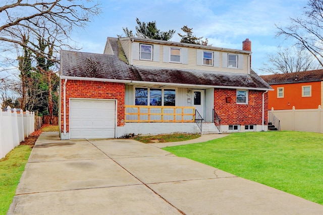 view of front of house with a front yard and a porch