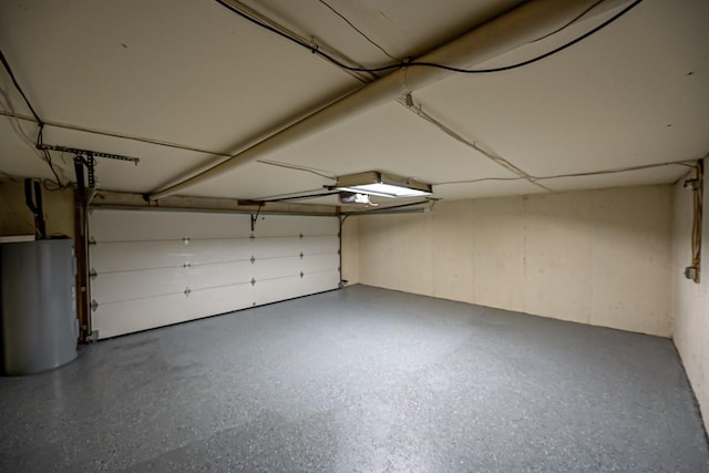 garage with electric water heater