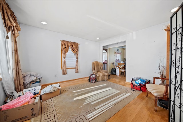 sitting room featuring wood-type flooring