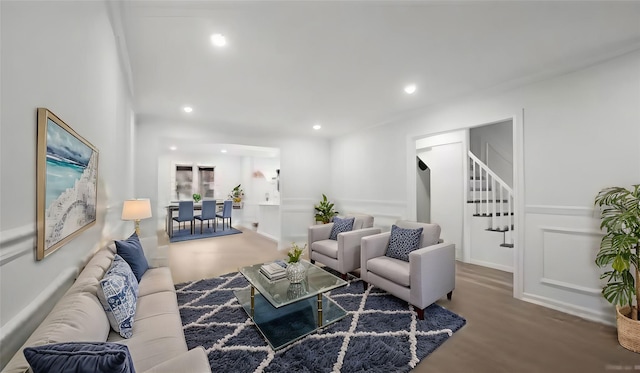 living room featuring hardwood / wood-style flooring