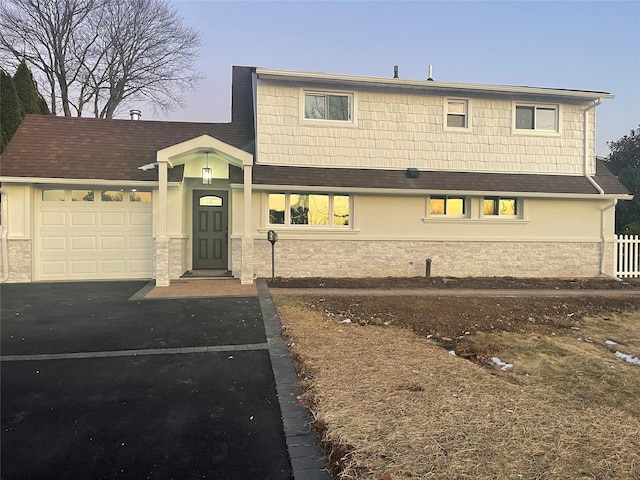 view of front of house featuring a garage