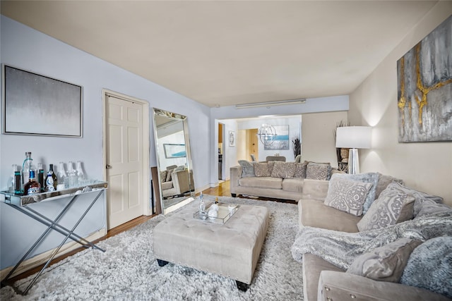 living room featuring hardwood / wood-style flooring