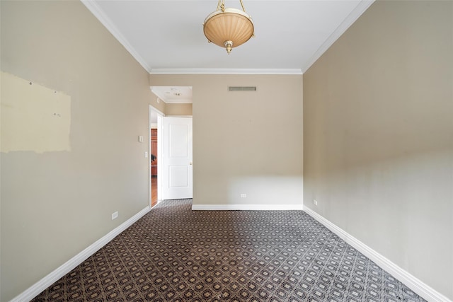 empty room with crown molding