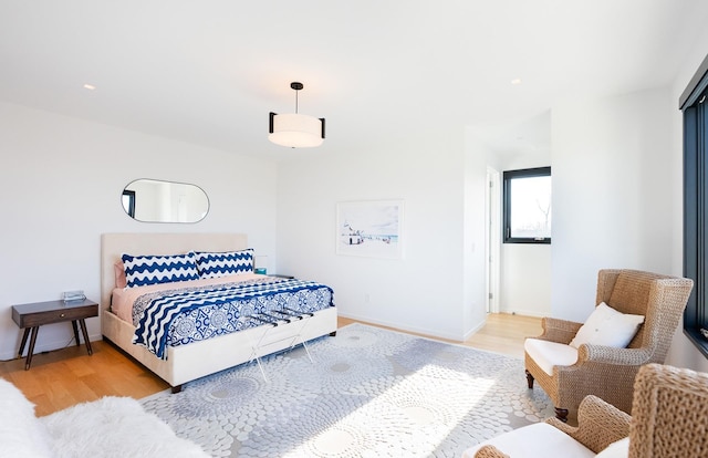 bedroom featuring light wood-type flooring