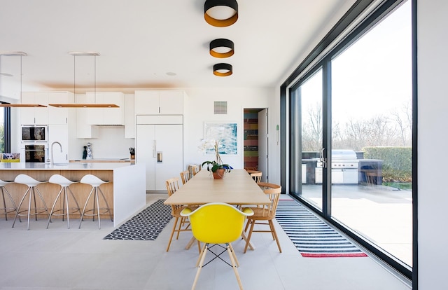 dining room with sink