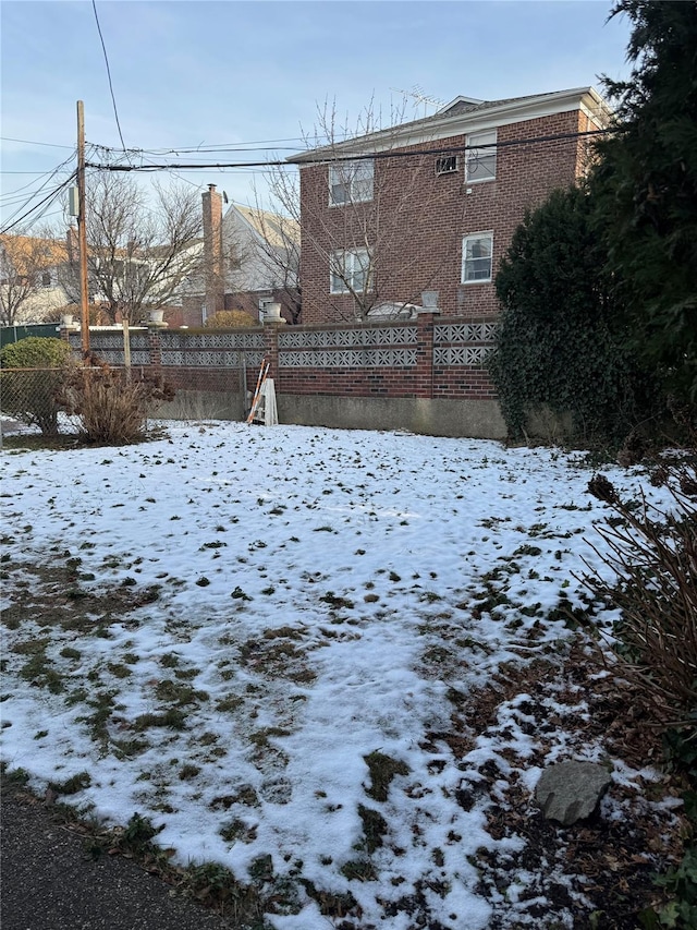 view of snowy yard