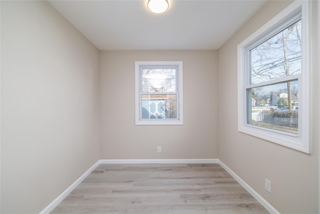 empty room featuring light hardwood / wood-style flooring