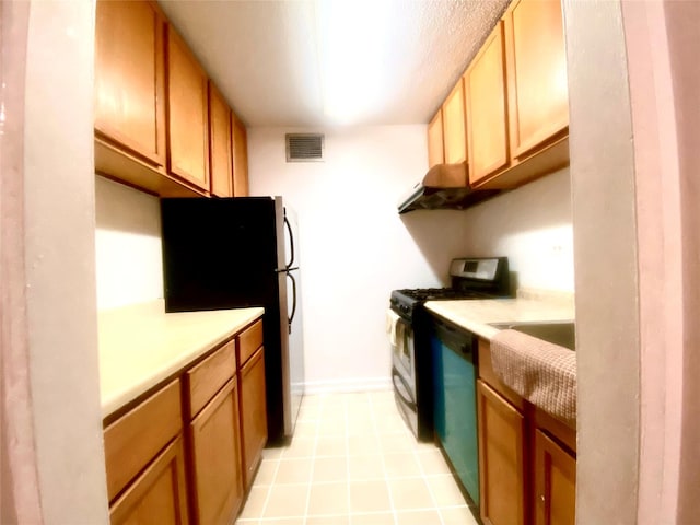 kitchen with black appliances