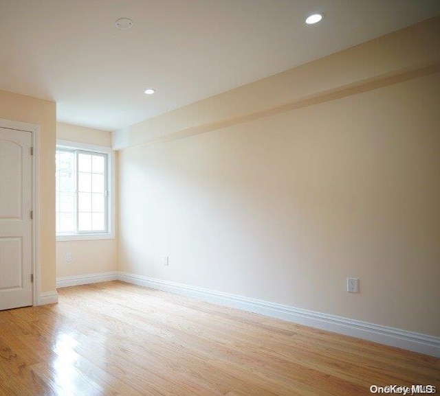 empty room featuring light wood-type flooring