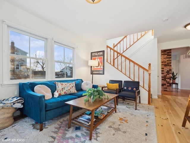 living room featuring wood-type flooring